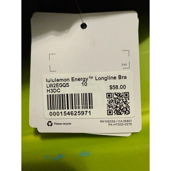 NWT Lululemon Energy Longline Bra Size 10 B-D - Picture 2 of 3